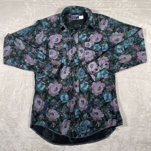 Vintage 90s Wrangler‎ Cowbow Cut X-Long Tails Western Floral Shirt Mens Sz 16-35